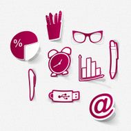 office set of icons business