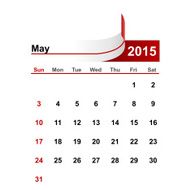 Vector simple calendar 2015 year may month