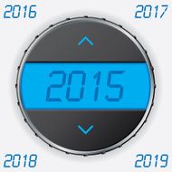 Car gauge with 2015 text