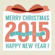 2015 Greeting Card Flat Design Vector Illustration N3
