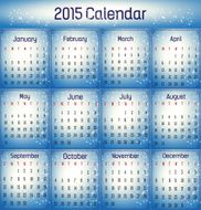 2015- Blue color calendar