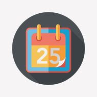 Calendar flat icon with long shadow eps10 N11