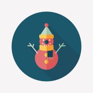 snowman flat icon with long shadow eps10 N38