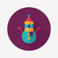 snowman flat icon with long shadow eps10 N39
