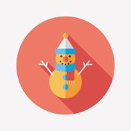 snowman flat icon with long shadow eps10 N40