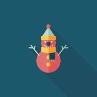 snowman flat icon with long shadow eps10 N41