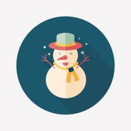 snowman flat icon with long shadow eps10 N43