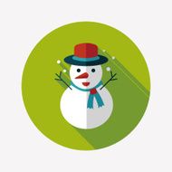 snowman flat icon with long shadow eps10 N44