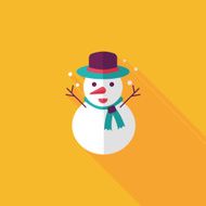 snowman flat icon with long shadow eps10 N46