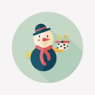 snowman flat icon with long shadow eps10 N48