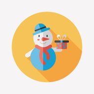 snowman flat icon with long shadow eps10 N49