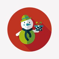 snowman flat icon with long shadow eps10 N50