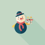 snowman flat icon with long shadow eps10 N51