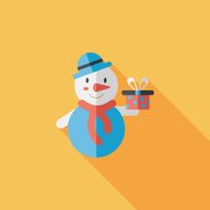 snowman flat icon with long shadow eps10 N52
