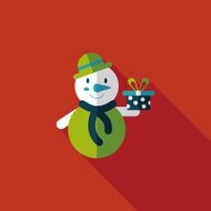snowman flat icon with long shadow eps10 N53