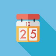 Calendar flat icon with long shadow eps10 N22