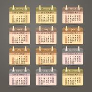 Flat calendar 2015 year design N3