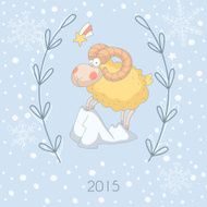 Greeting card with a sheep (Chinese New Year 2015)