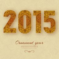 Hand drawn new year 2015 background ornament illustration concept