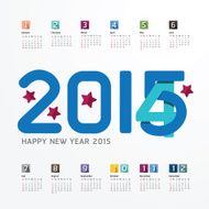 2015 Calendar Happy new year design
