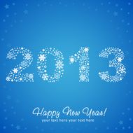 2013 New Year shiny invitation postcard with snowflakes