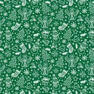 Christmas Green Seamless Pattern Vector illustration New year