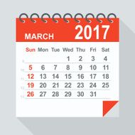 March 2017 calendar - Illustration