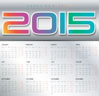 Vector calendar template for 2015