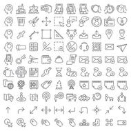 One hundred vector line icons set