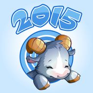 symbol of 2015 in blue tones