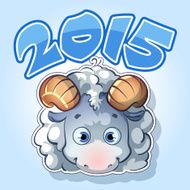symbol of 2015 in blue tones N2