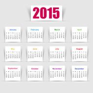 Simple 2015 Calendar N2