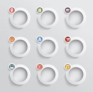 Various applications icon set with different colors suitable for web