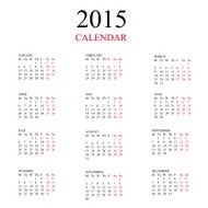 Simple european 2015 year vector calendar N12