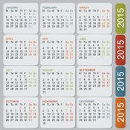 Simple european 2015 year vector calendar N13