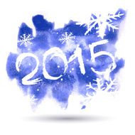 Happy New Year 2015 vector watercolor