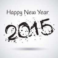 Happy New Year 2015 vector watercolor N2