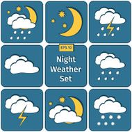 Flat design vector weather icons set