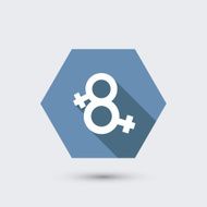 vector modern flat icon with long shadow N3