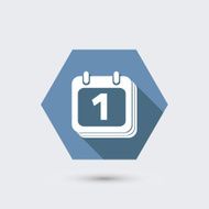 vector modern flat icon with long shadow N4