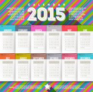 Abstract multicolored calendar of 2015 N2