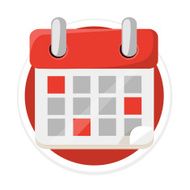 Vector Calendar Flat Round Icon