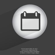 Calendar Flat modern web button with long shadow and space N2