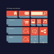 Graphic user interface vector illustration with various icons in modern