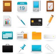 Vector set of office web icons