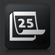 Black Square Button with Christmas Day