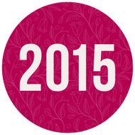 2015 number on color circle background