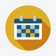 calendar flat icon with long shadow N4