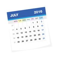 July 2016 European Calendar