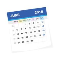 June 2016 European Calendar